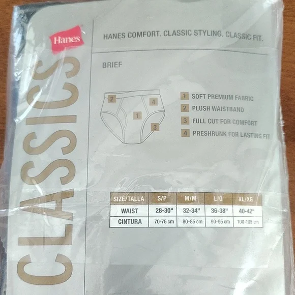 Vtg Classic Full Cut Hanes Men's briefs Size L - Picture 3 of 6